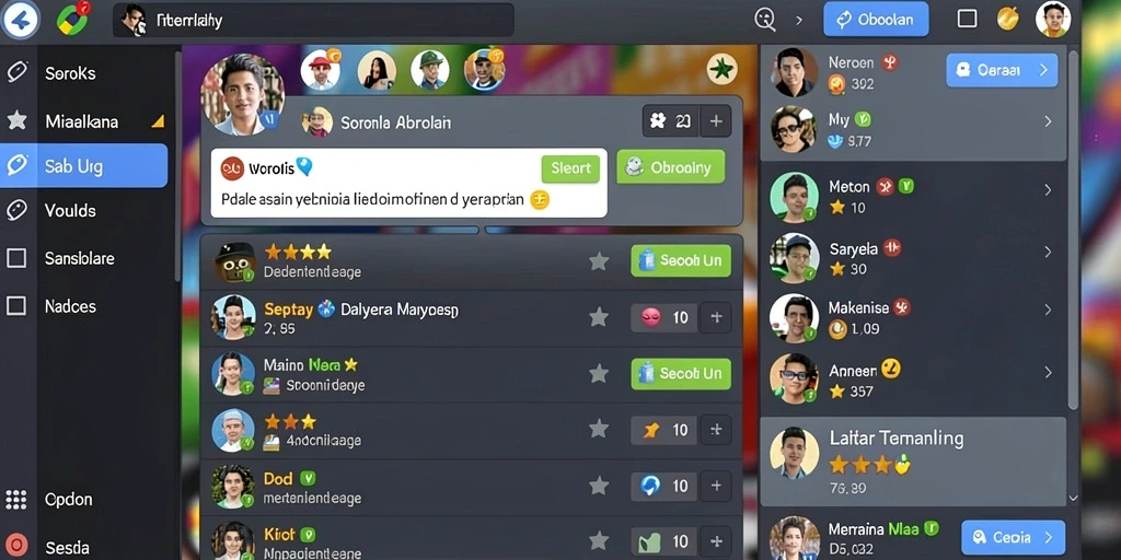 Tampilan layar utama QQ222 yang menarik.